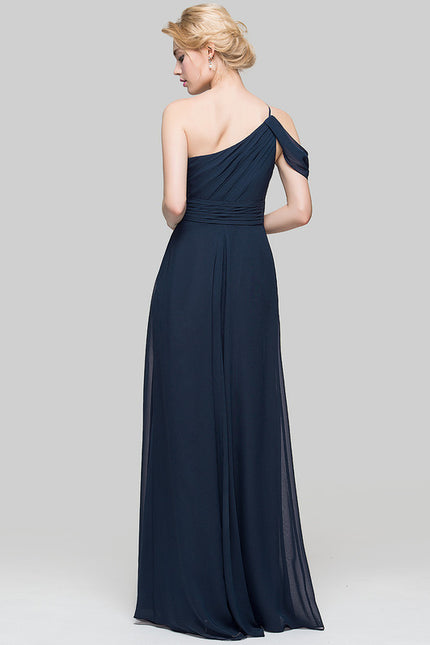 Robe Trapèze Asymétrique Beige - gallery 3