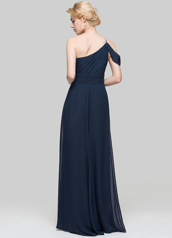 Robe Trapèze Asymétrique Beige - gallery 3