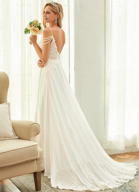 Robe Trapèze De Mariée Aérienne