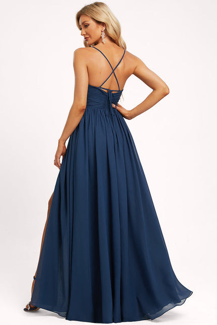 Robe Trapèze Longue Beige Élégante - gallery 2