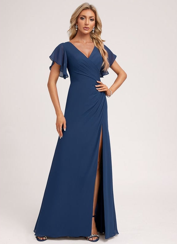 Robe Trapèze Mousseline Fendue