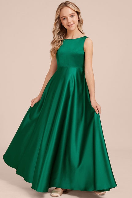 Robe Trapèze Émeraude Satinée - gallery 3