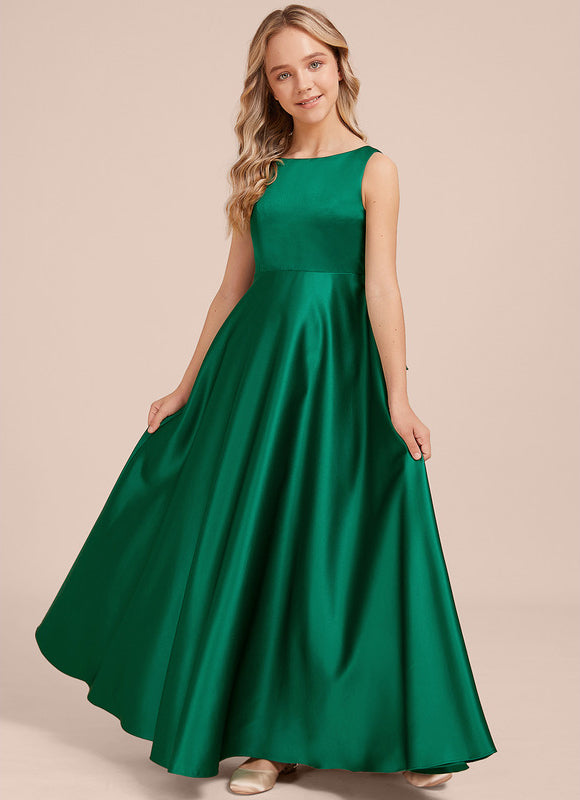 Robe Trapèze Émeraude Satinée - gallery 3