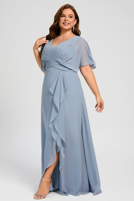 Robe Trapèze Mousseline Fendue - gallery 8