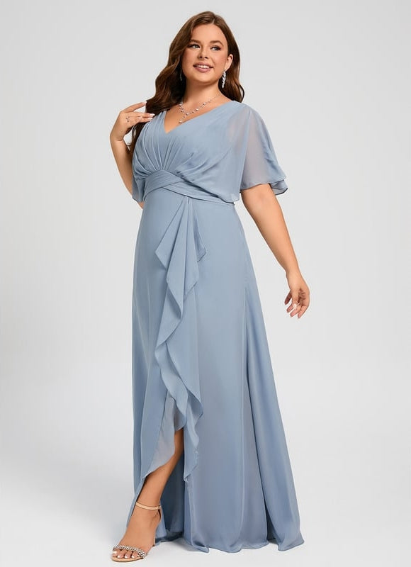 Robe Trapèze Mousseline Fendue - gallery 8