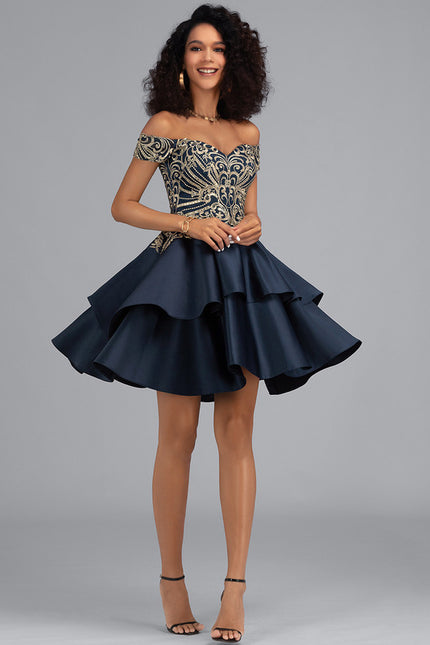 Robe Trapèze Satinée Ébène - gallery 4