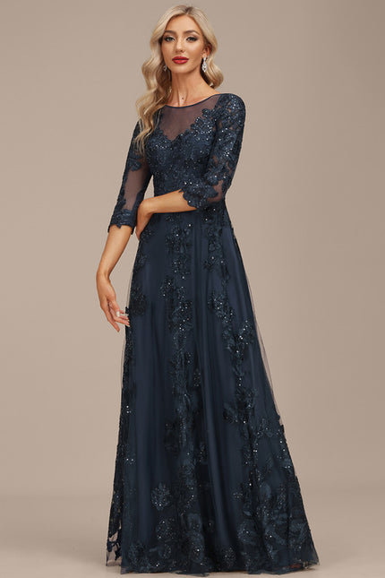 Robe Trapèze Éclat Bleu Nuit - gallery 4