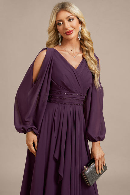 Robe Trapèze Violette Élégante - gallery 1
