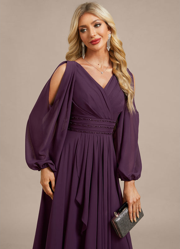 Robe Trapèze Violette Élégante - gallery 1