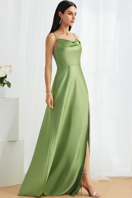 Robe Trapèze Satin Rose Élégante - gallery 4