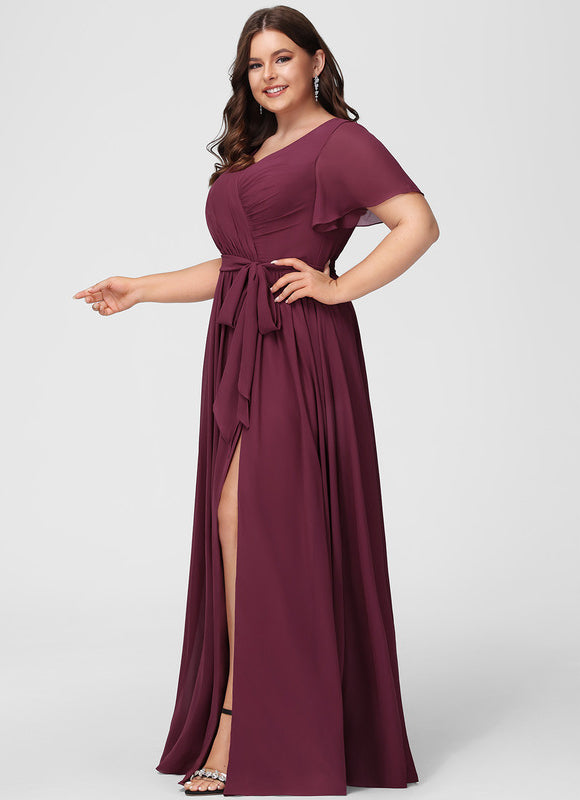 Robe Trapèze Longue Beige Élégante - gallery 9