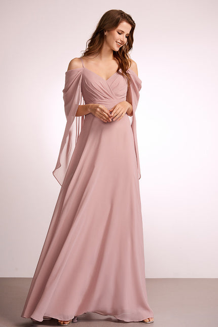 Robe Trapèze Longue Beige Élégante