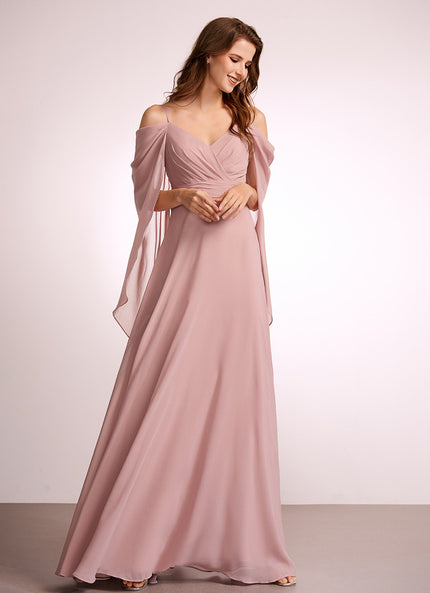 Robe Trapèze Longue Beige Élégante