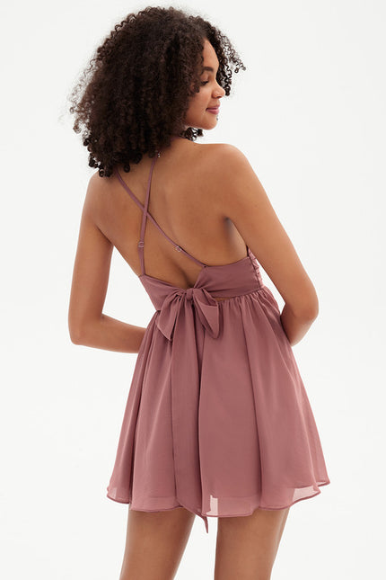 Robe Trapèze Verte Florale - gallery 1