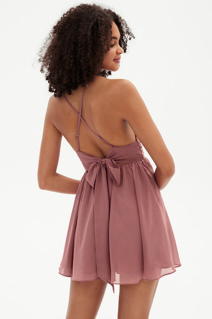 Robe Trapèze Verte Florale - gallery 1