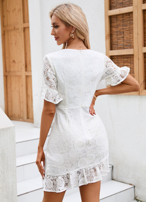 Robe Trapèze Dentelle Évasée - gallery 2