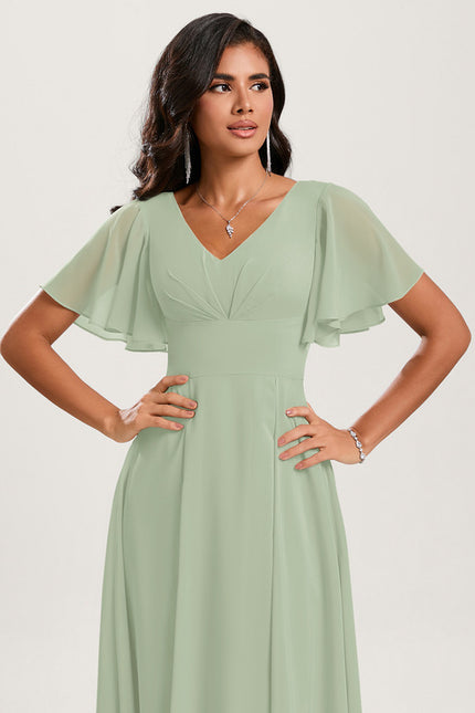 Robe Trapèze Flottante Verte - gallery 4