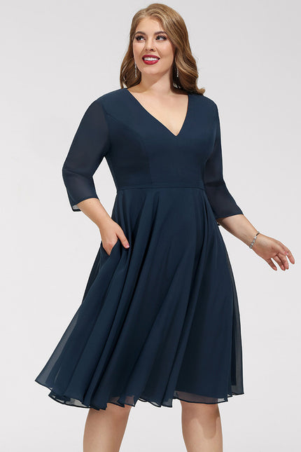 Robe Trapèze Drapé Élégant Chic - gallery 8