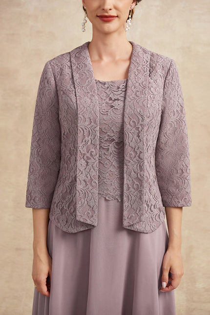 Robe Trapèze Lilas Élégant - gallery 1