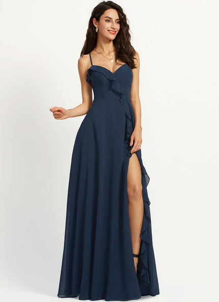 Robe Trapèze Longue Beige Élégante