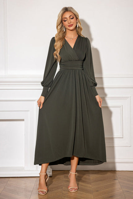 Robe Trapèze Maxi Asymétrique Sage - gallery 2