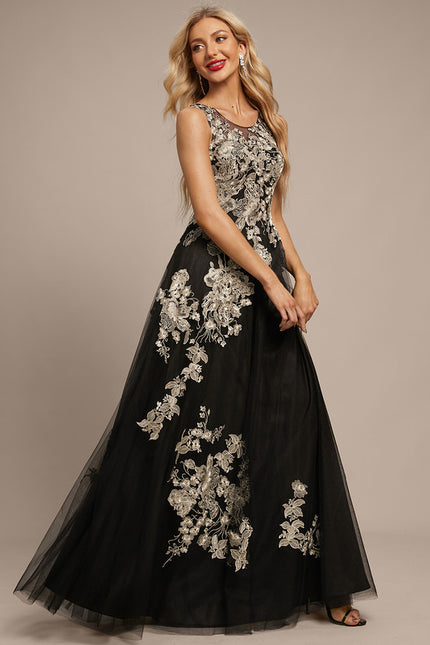 Robe Trapèze Aérienne Noir - gallery 1