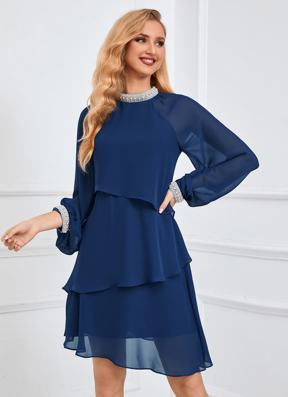 Robe Trapèze Noire Aérienne - gallery 8