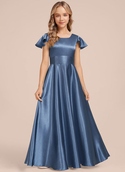 Robe Trapèze Satinée Céleste