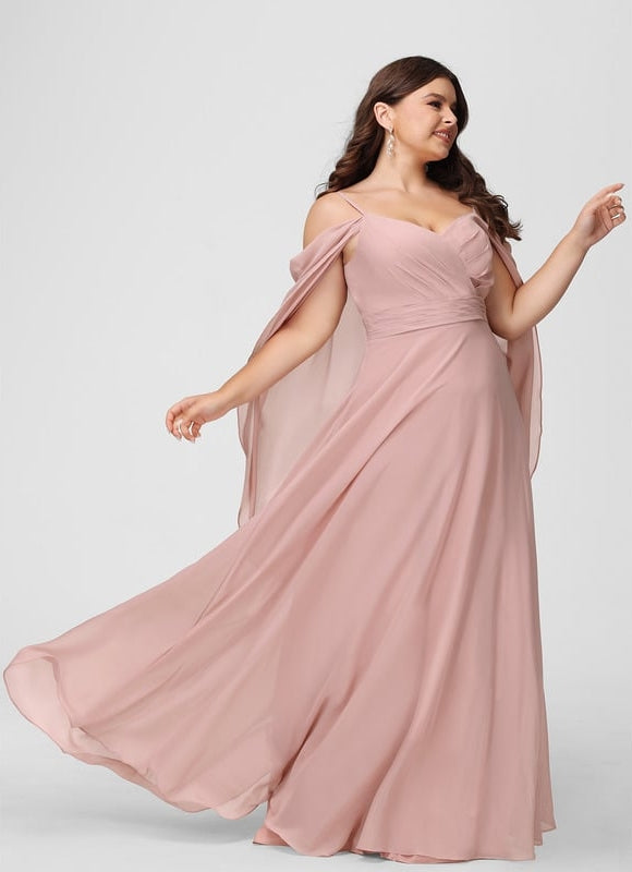 Robe Trapèze Longue Beige Élégante - gallery 8