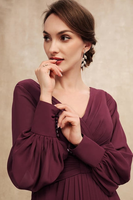 Robe Trapèze Violet Élégant Fluidité - gallery 1
