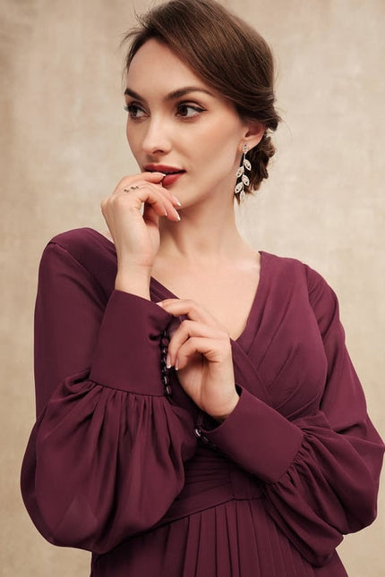 Robe Trapèze Violet Élégant Fluidité - gallery 1