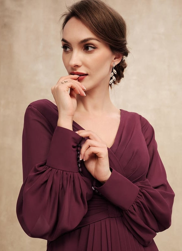 Robe Trapèze Violet Élégant Fluidité - gallery 1