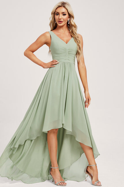 Robe Trapèze Aérienne Vert Pâle - gallery 3