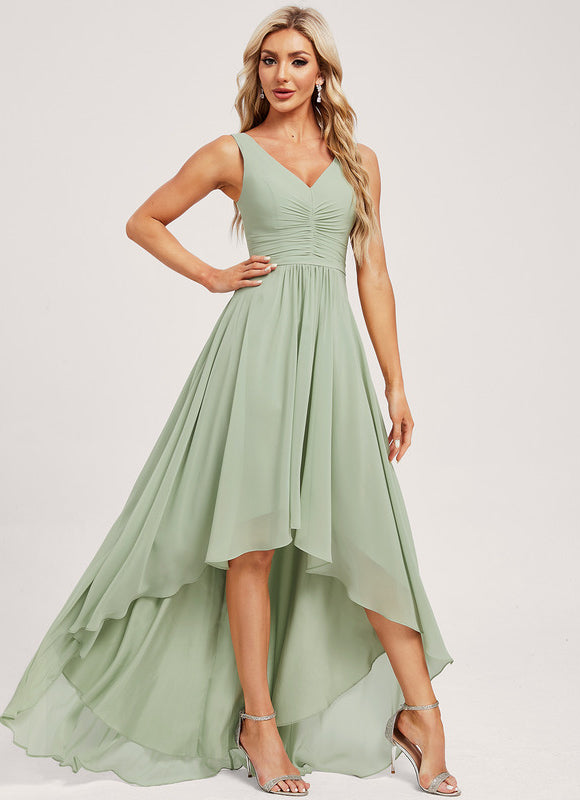 Robe Trapèze Aérienne Vert Pâle - gallery 3
