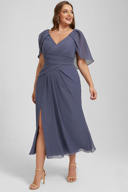 Robe Trapèze Florale Marine - gallery 7