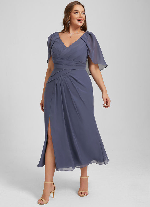 Robe Trapèze Florale Marine - gallery 7