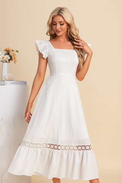 Robe Trapèze Flottante Blanche - gallery 3