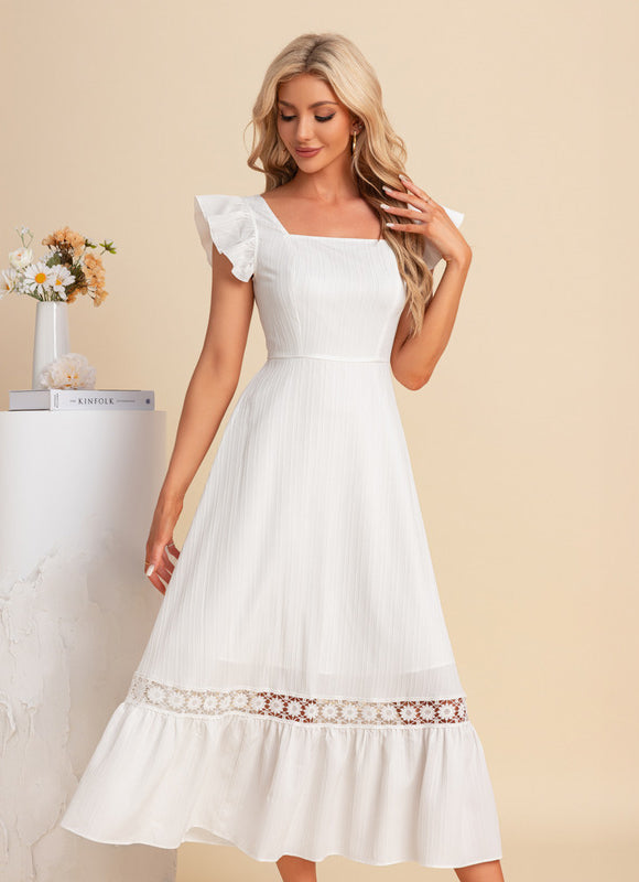 Robe Trapèze Flottante Blanche - gallery 3