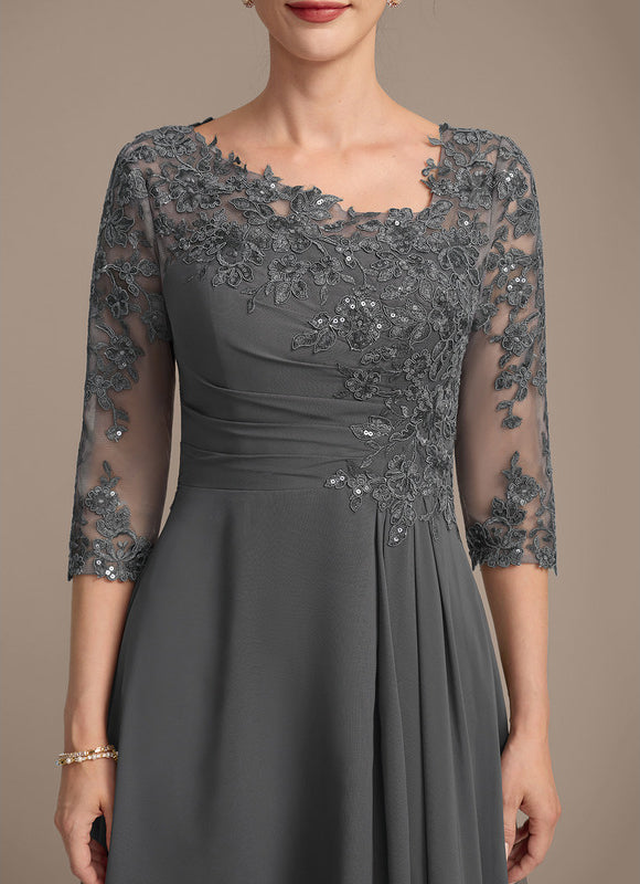 Robe Trapèze Gris Élégant - gallery 6