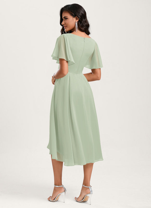 Robe Trapèze Flottante Verte - gallery 3