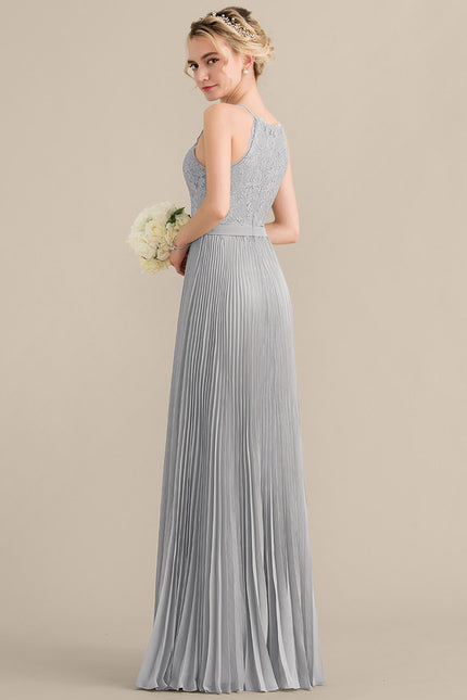 Robe Trapèze Gris Élégance Plissée - gallery 4