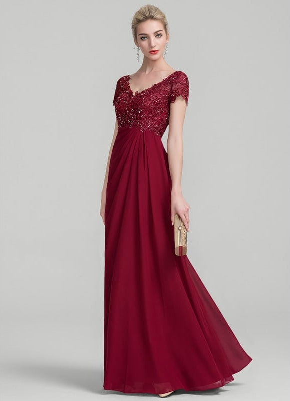 Robe Trapèze Rouge Velours Chic