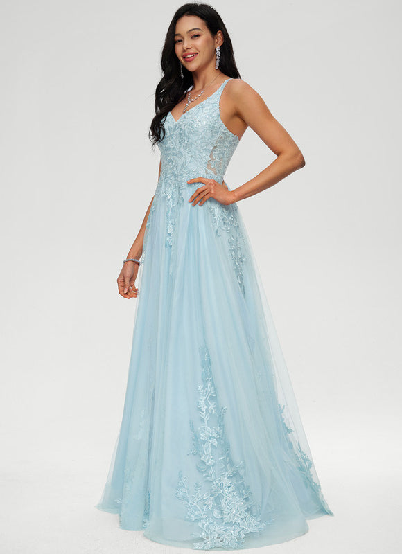 Robe Trapèze Ciel Poudré Élégant - gallery 3