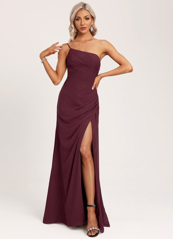 Robe Trapèze Asymétrique Beige - gallery 2
