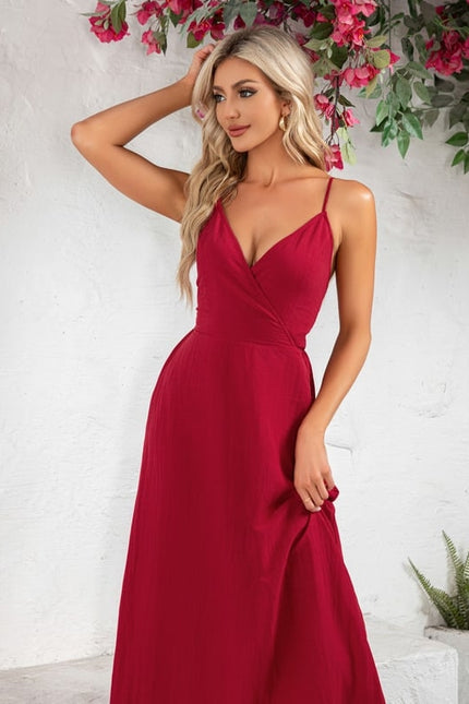 Robe Trapèze Rouge Flottant - gallery 5