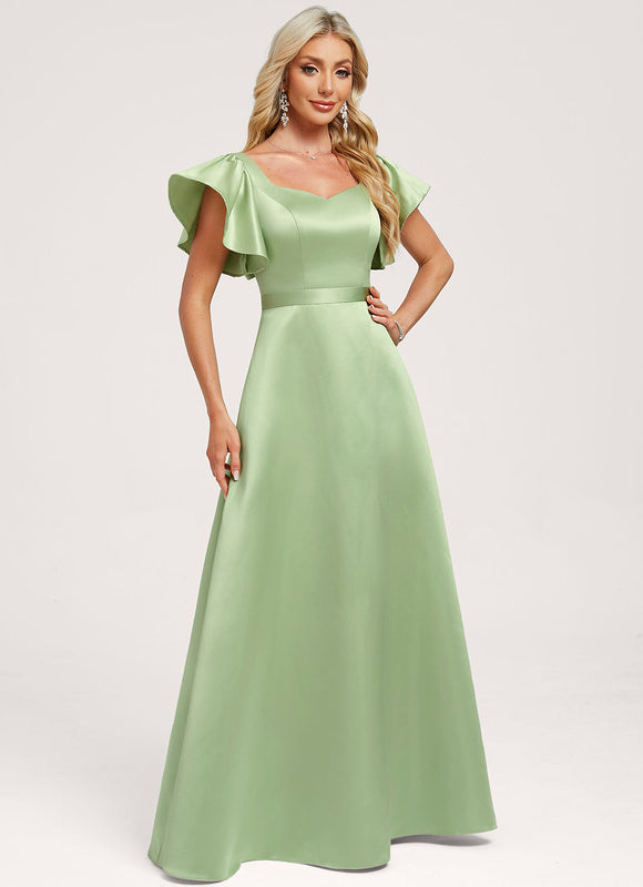 Robe Trapèze Fluide Vert Pâle