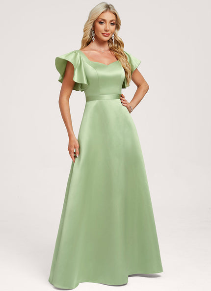 Robe Trapèze Fluide Vert Pâle