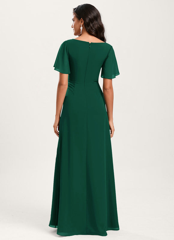 Robe Trapèze Mousseline Fendue - gallery 2