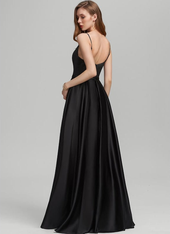 Robe Trapèze Satin Émeraude - gallery 2