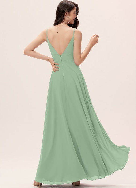 Robe Trapèze Longue Beige Élégante - gallery 1